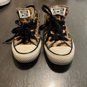 Converse Leopard Print Low Top Sneakers with Black Laces